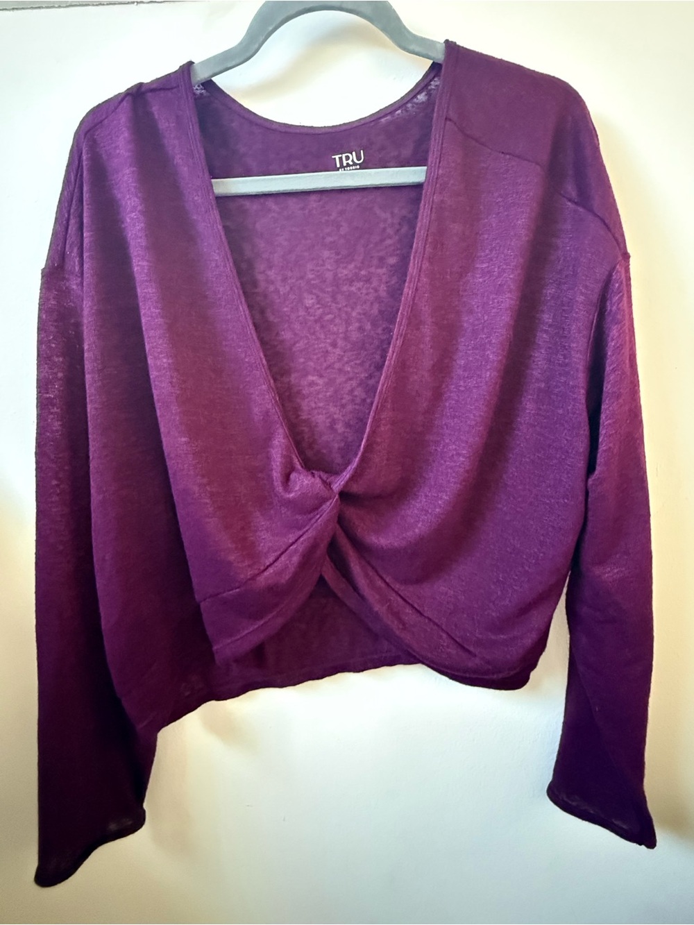NWOT TORRID Tru Berry Twist-Front Long Sleeve Reversible Top